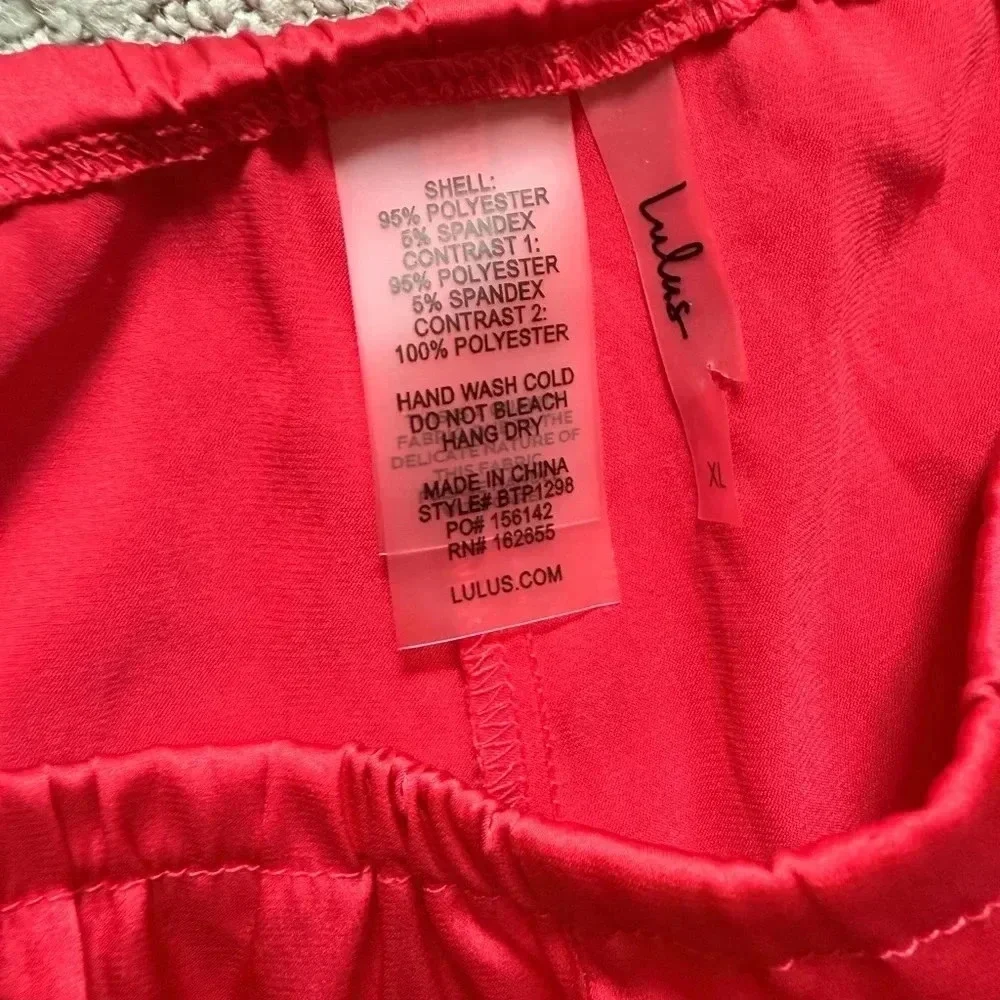 Lulus Two Piece Sleep Set Red Pink Lingerie Two Toned Womens XL Sensual - Picture 5 of 12